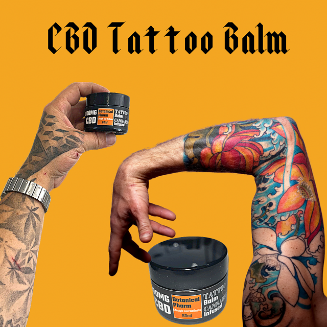 CBD tattoo balm and arm